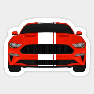 Mustang GT Race-Red + White Stripes Sticker